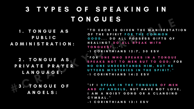 3 types of speaking in tongues